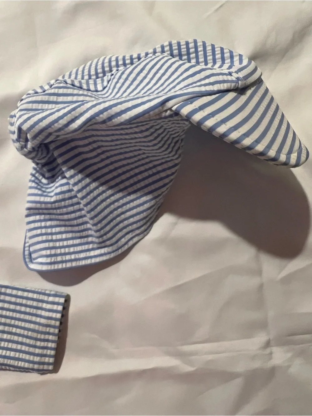 Tommy Bahama Blue & White Stripe Shortie Swim Suit with Sun Hat Size 24 Months